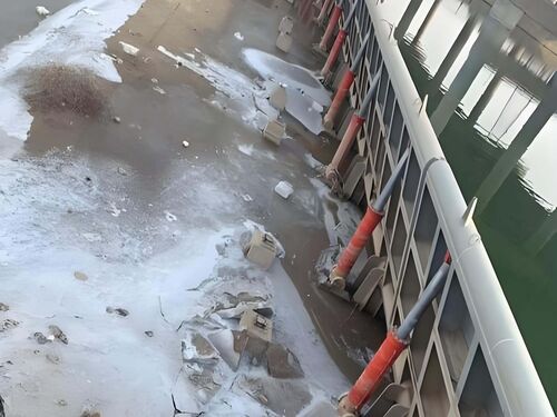 双扉钢坝闸施工：宽河道双扉钢坝闸分段启闭防洪工程实例整体外观 | 通用型结构 | 钢坝整体结构展示